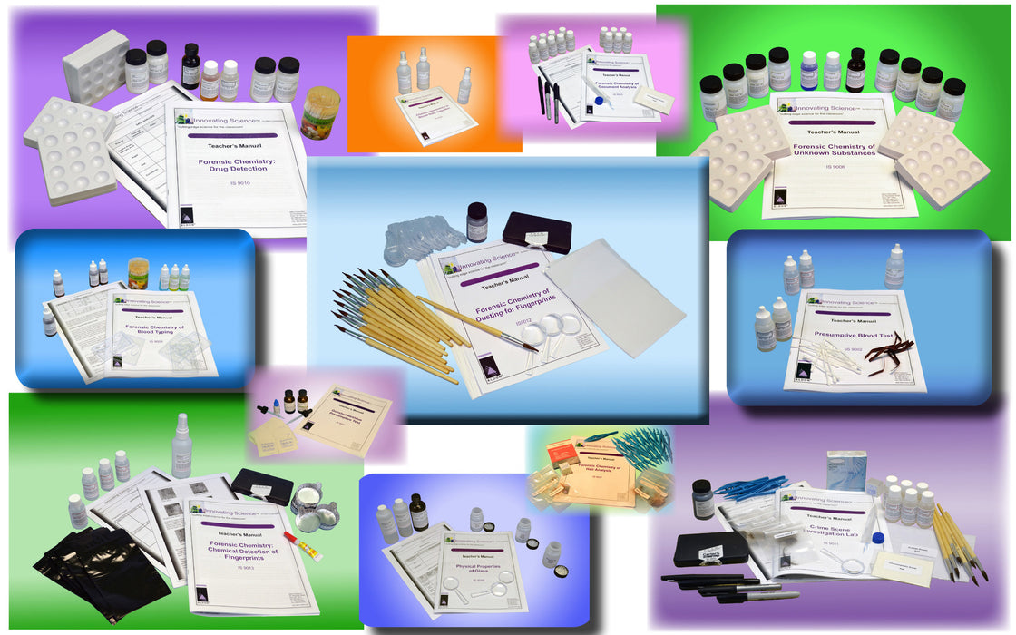 Forensic Chemistry Mastery: Set of 12 Classroom Labs Demonstrating Forensic Techniques