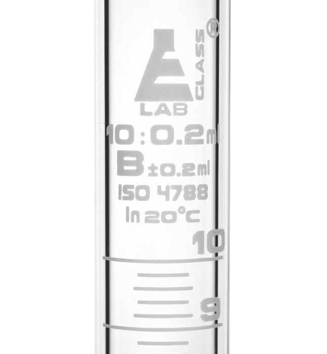 Graduated Cylinder, 10ml - Class B - White Graduations - Round Base