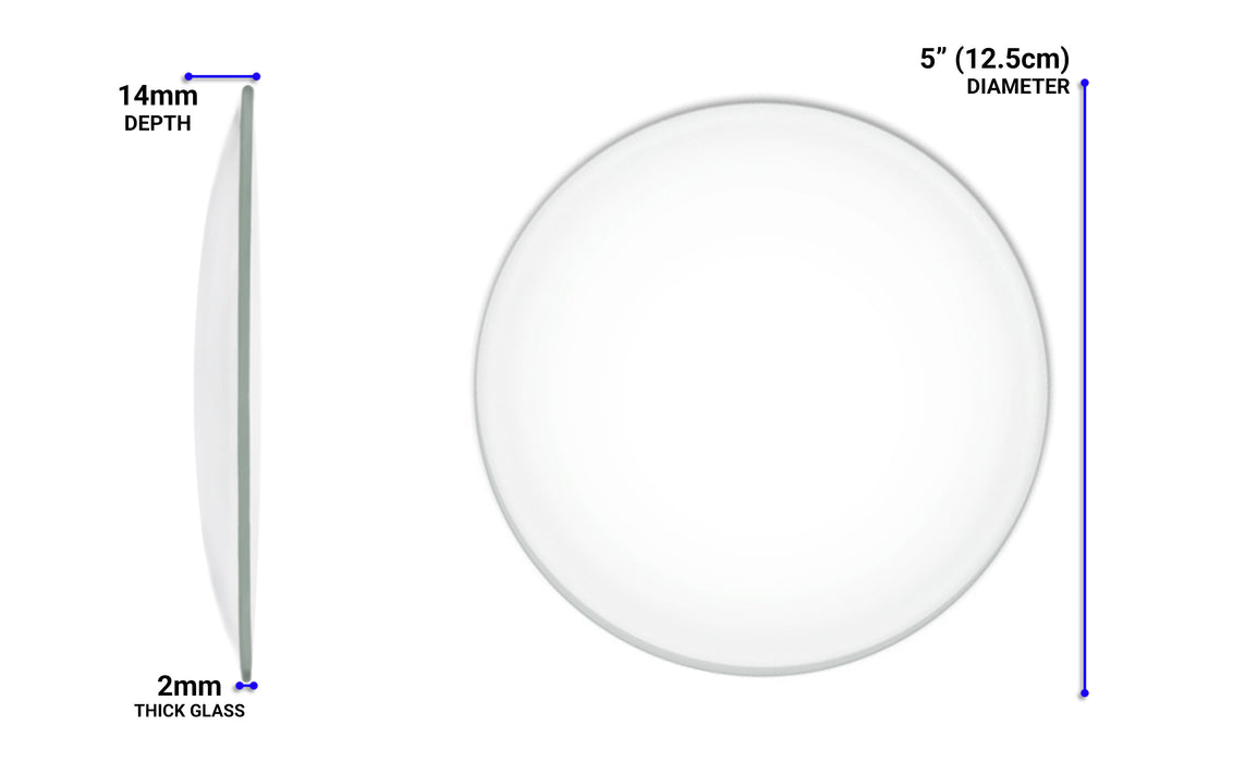 12PK Watch Glasses, 5" (12.5cm) - Cover Lids for Beakers & Flasks - Evaporation Dish
