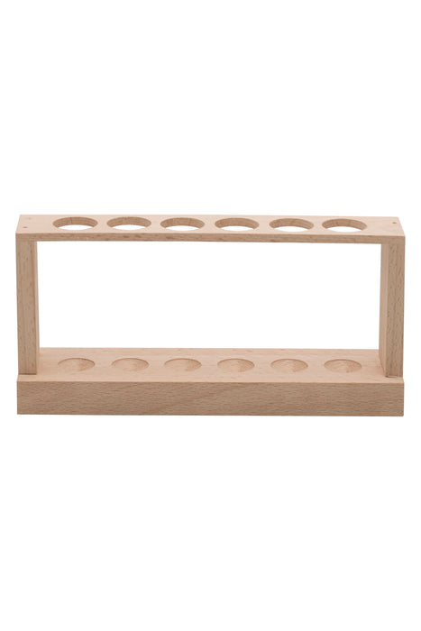 Economy Test Tube Rack - Holds 6 x 22mm Tubes - Unfinished Hardwood