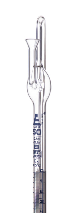 Automatic Zero Burette, 50mL - Class B - With Intermediate Stopcock & Schellbach Stripe - Borosilicate Glass