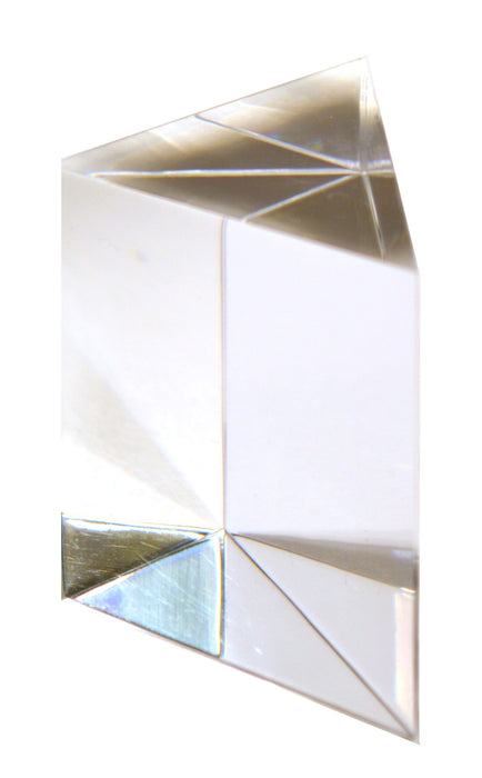 Right Angled Prism - 74mm Length, 50mm Hypotenuse - 90 x 45 x 45 Degree Angles - Acrylic
