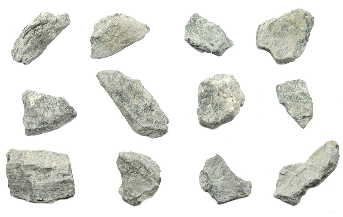 12 Pack - Raw Green Slate, Metamorphic Rock Specimens, ± 1" Each