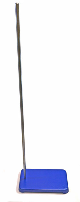 Rectangular Retort Base & Rod Set - 11"x6" Base, 35.5" Rod - Cast Iron