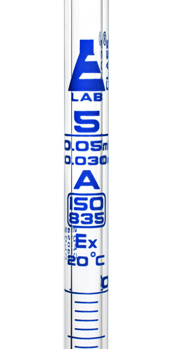 Serological Pipette, 5ml - Class A - Tolerance ±0.030ml  - Borosilicate 3.3 Glass