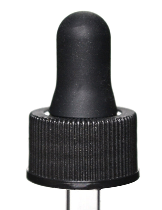Pack of 10 Tapered Glass Droppers, 1.5ml Capacity, Rubber Bulb, Threaded Screw Cap - Eisco Labs