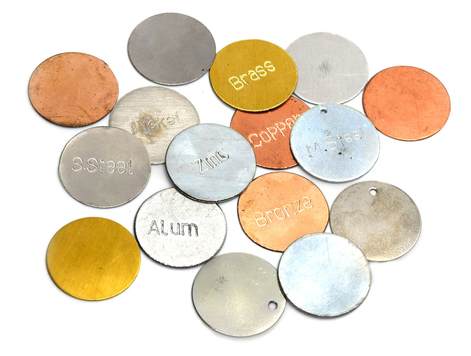 Set of Metal Discs (Set of 16), Metal Identification Kit, Magnetic and Non-Magnetic, Educational - Eisco Labs