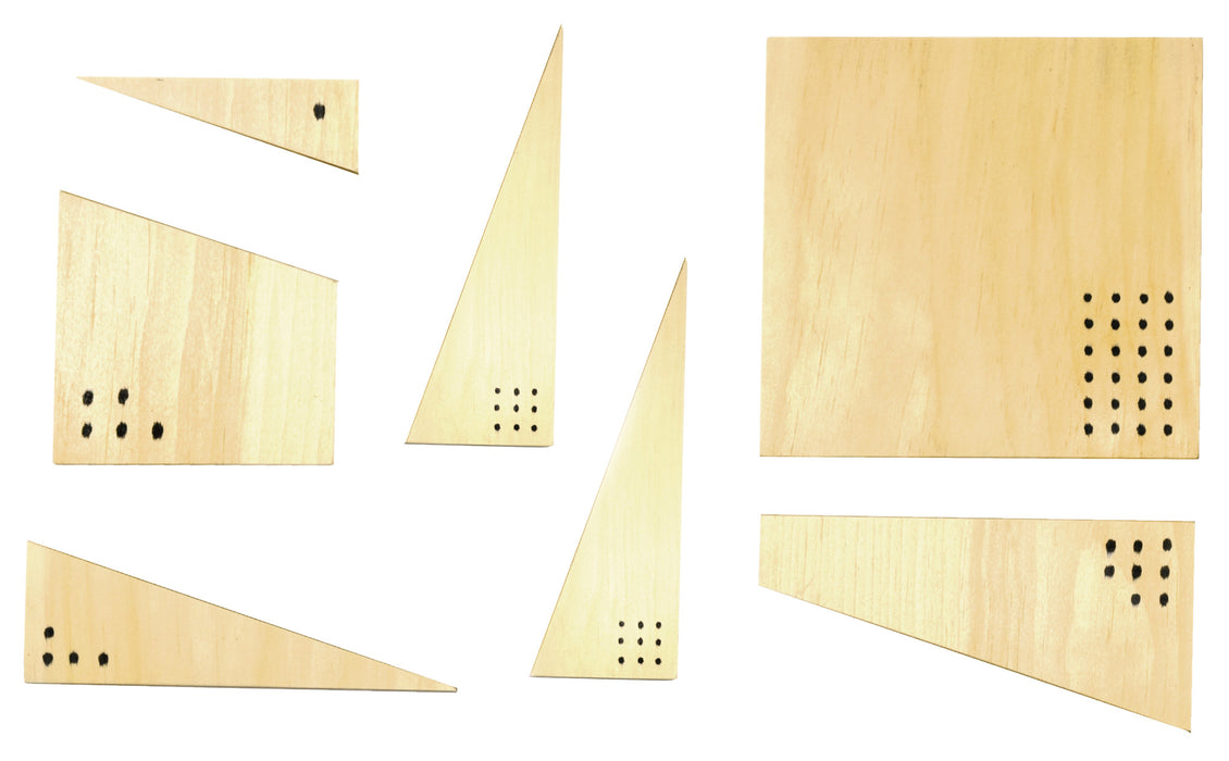 7 Piece DIY Pythagorean Theorem Puzzle Kit - Wooden