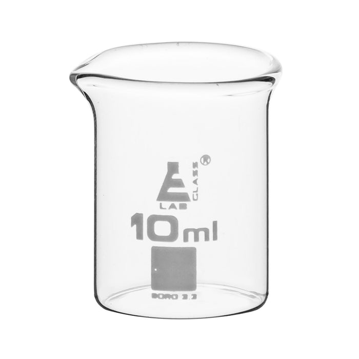 Beaker, 10ml - Low Form - Ungraduated - Borosilicate Glass