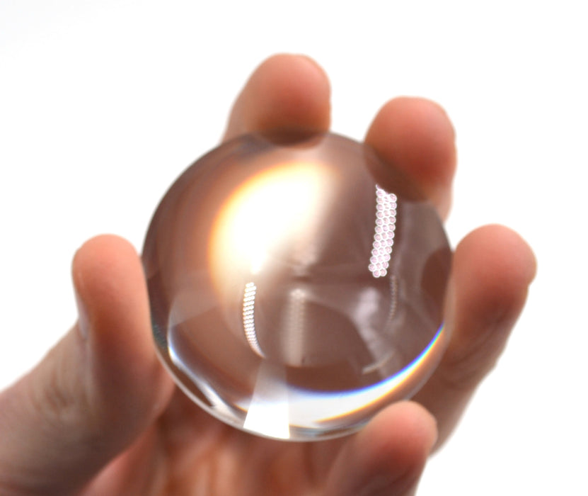 Round Double Convex Optical Glass Lens - 2" (50mm) Diameter - 50mm Focal Length - 15.5mm Thick Approx. - Eisco Labs