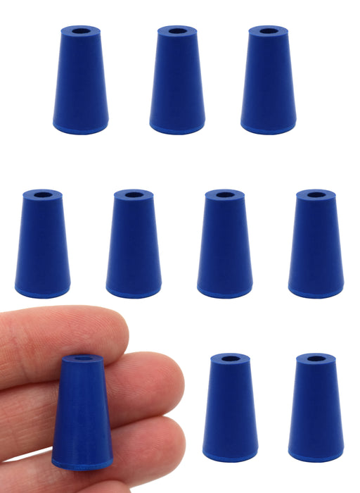 10PK Neoprene Stoppers, 1 Hole - ASTM - Size: #000 - 8.2mm Bottom, 12.7mm Top, 25mm Length