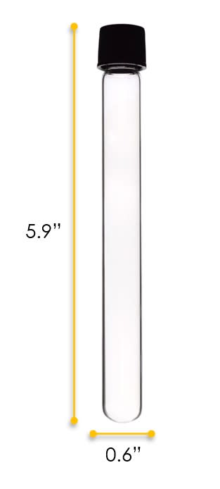 Culture Tube with Screw Cap, 20mL - 16x150mm - Round Bottom - Borosilicate Glass
