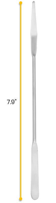 Semi-Micro Spatula, 7.9 Inch - Dual Blade, Rounded End & Tapered End - Stainless Steel