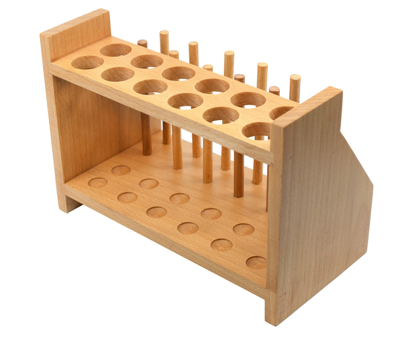 Test Tube Rack - Holds 12 x 25mm Tubes - Hardwood
