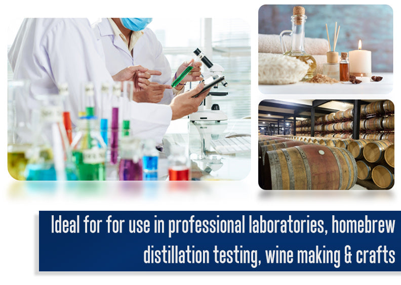 Premium Graduated Cylinder Set - 50mL, 100mL & 250mL - ASTM Class A - Protective Collars - Hexagonal Base - Blue Graduations - Borosilicate Glass