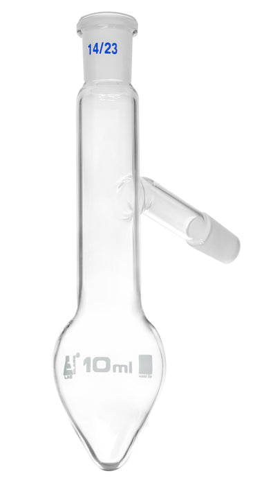 Distilling Flask, 10ml - 14/23 Socket Size - Pear Shape, Interchangeable Joint - Borosilicate 3.3 Glass - Eisco Labs