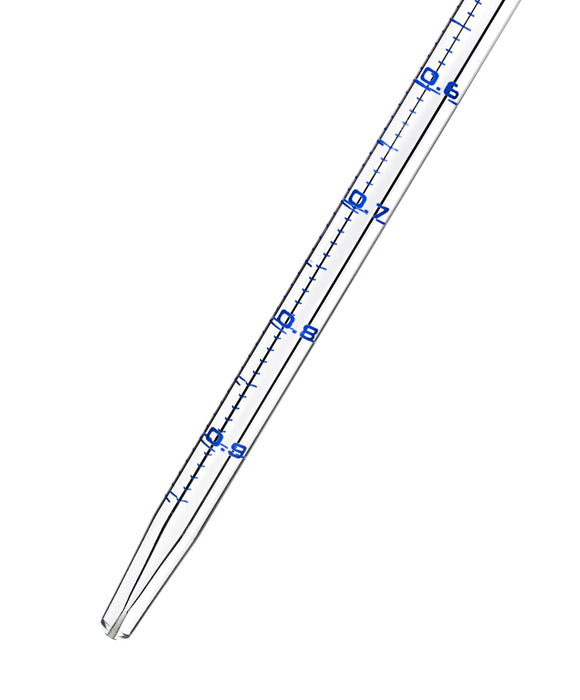 Serological Pipette, 1ml - Class B - Tolerance ±0.010ml - Borosilicate 3.3 Glass