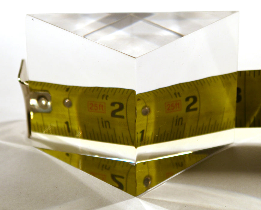 Right Angled Prism - 74mm Length, 50mm Hypotenuse - 90 x 45 x 45 Degree Angles - Acrylic