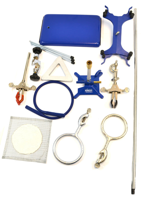 12 Piece Set - Complete Chemistry Starter Kit - Rectangular Retort Stand, Rod and More