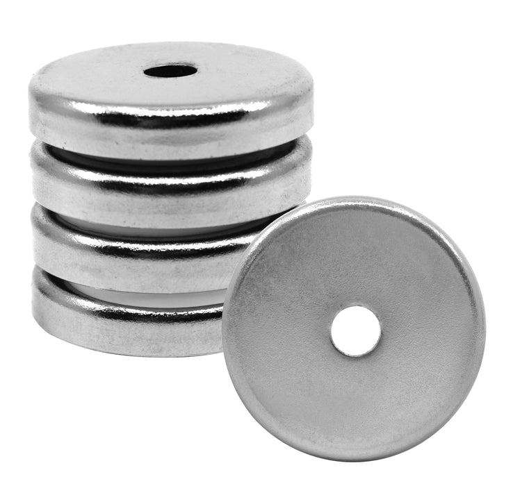 Set of 5 Round Base Magnetic Assemblies, 1.375" x 0.25" / 0.25" Center Hole - hBARSCI
