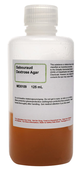 Prepared Sabouraud-Dextrose Agar, 125 ml, Case of 24 – General Purpose Growth Medium - Innovating Science