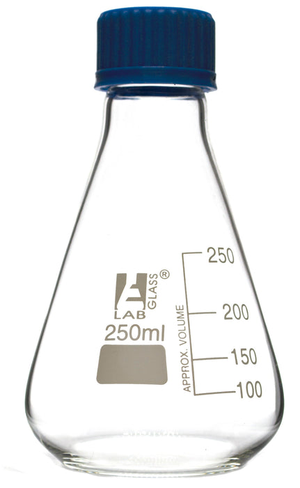 Conical Flask, 250ml - Teflon Lined Screw Cap - Borosilicate Glass