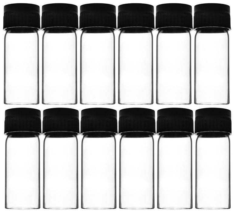 Culture Tube with Screw Cap, 5mL, 12/PK - 25x57mm - Flat Bottom - Borosilicate Glass