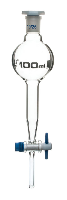 Dropping Funnel, 100mL - Gilson - With 19/26 Plastic Stopper & PTFE Key Stopcock - Borosilicate Glass