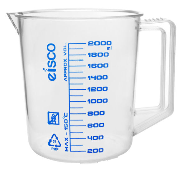 Jug, 2000ml - TPX Plastic - Screen Printed Graduations - With Handle & Spout