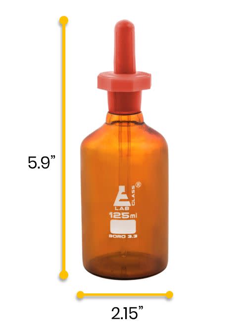 Dropping Bottle, 125mL - Amber - Borosilicate Glass