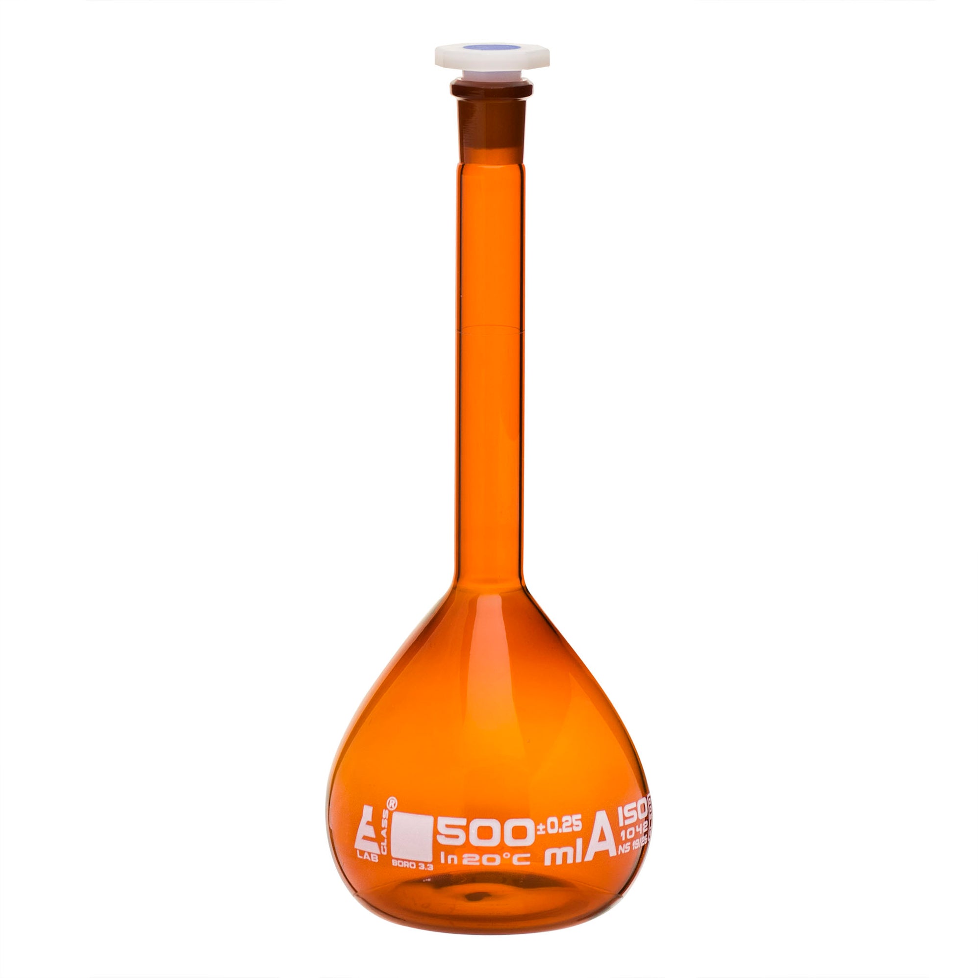 Volumetric Flask, 500ml Class A Tolerance ±0.25ml 19/26 Polypropyl — hBARSCI