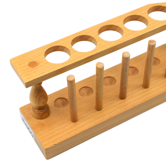 Test Tube Rack - Holds 6 x 25mm Tubes - Hardwood