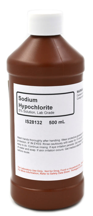 5% Sodium Hypochlorite, 500mL - Lab-Grade - The Curated Chemical Collection