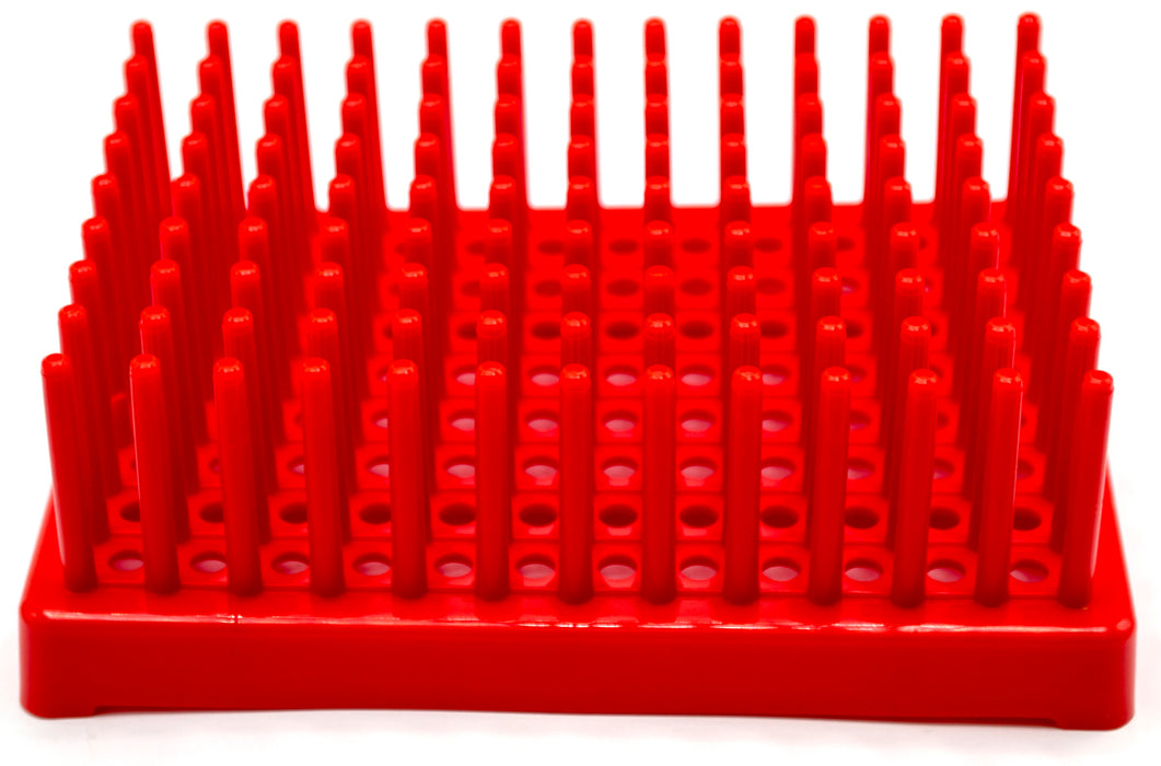 2PK Test Tube Peg Drying Rack - Holds 96 x 13mm Tubes - Plastic