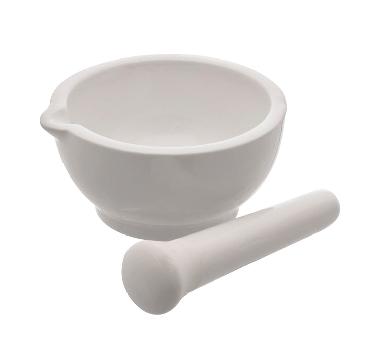 Porcelain Mortar & Pestle Set, 6" - Unglazed Grinding Surface