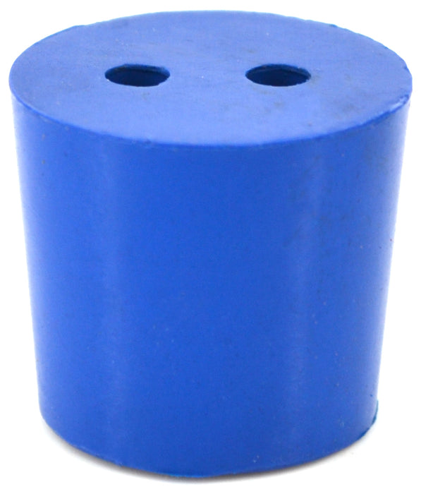 10PK Neoprene Stoppers, 2 Holes - ASTM - Size: #5.5 - 24mm Bottom, 28mm Top, 25mm Length