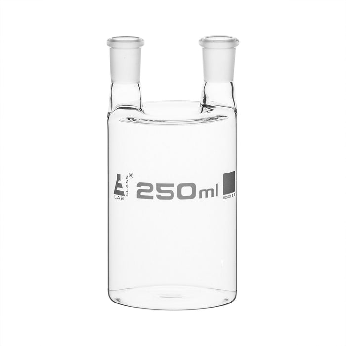 Woulff Gas Wash Bottle, 250mL - Two Necks with 14/23 Sockets - Borosilicate Glass