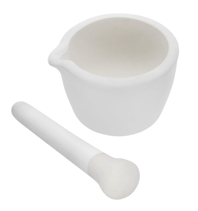 Mortar & Pestle, 70mL - 80mm - Porcelain, Unglazed Grinding Surface