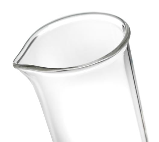 Graduated Cylinder, 10mL - Class B - Detachable, Plastic Hexagonal Base & Protective Collar - Blue Graduations - Borosilicate Glass