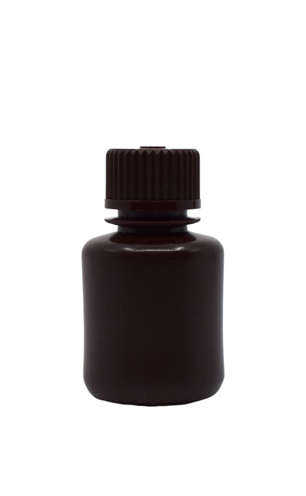 Reagent Bottle, Amber, 30mL - Narrow Mouth with Screw Cap - HDPE