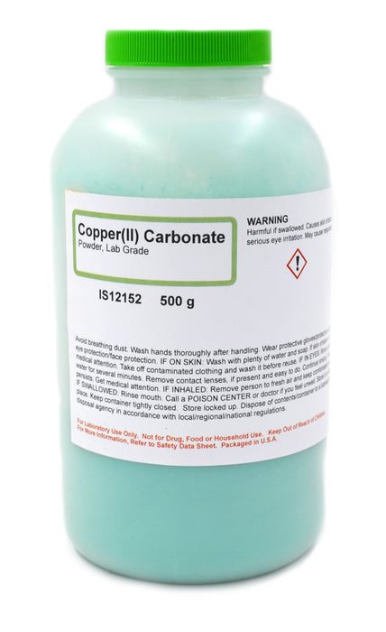 Copper (II) Carbonate Powder, 500g - Lab-Grade - The Curated Chemical Collection