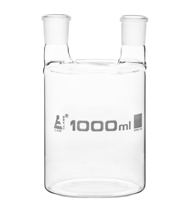 Woulff Gas Wash Bottle, 1000ml - 2 Necks with 24/29 Sockets - Borosilicate Glass