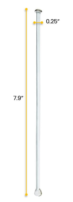 10PK Glass Stirring Rods, 7.9" - Spade & Button Ends, 6mm Diameter - Eisco Labs
