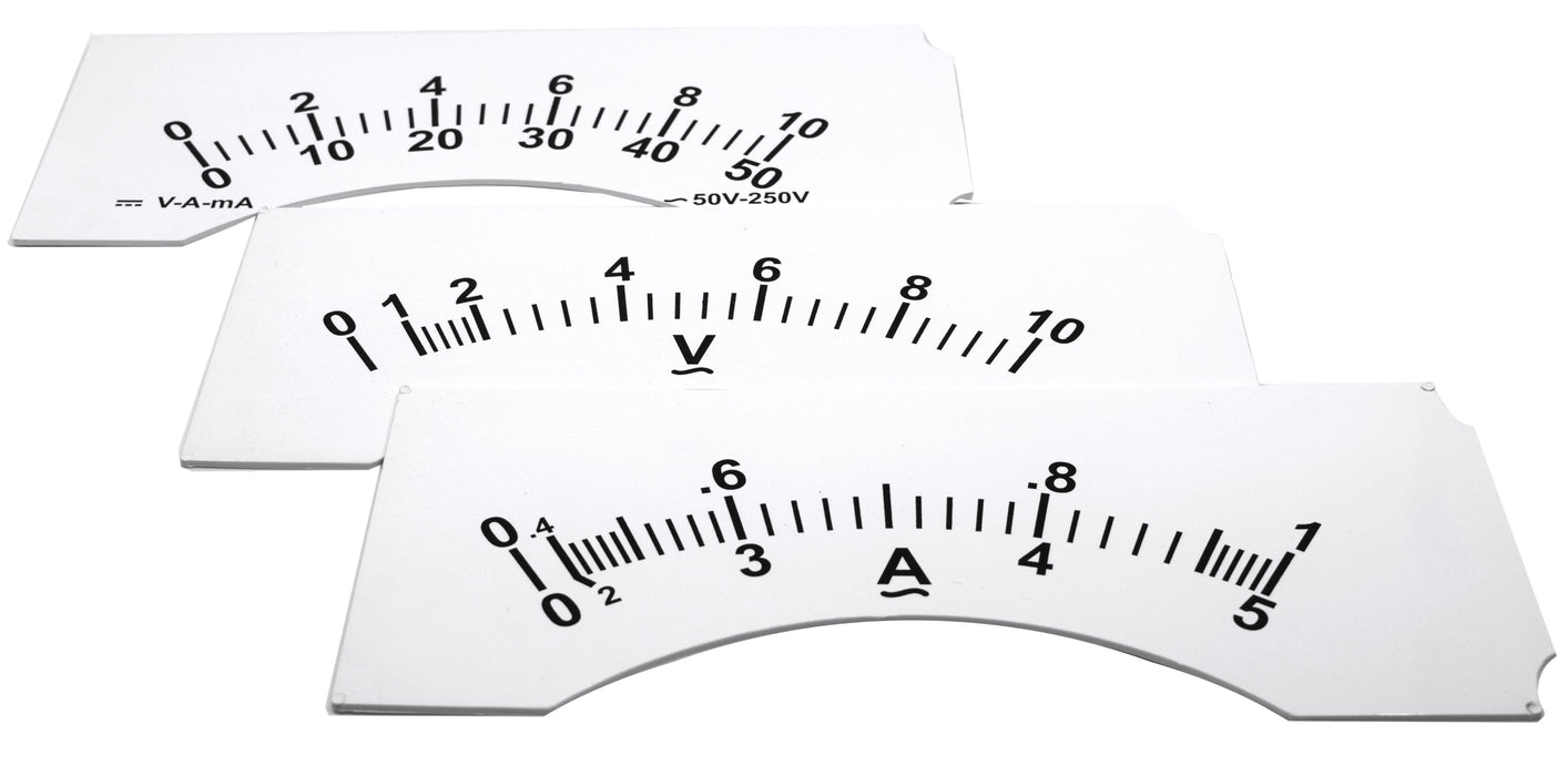 Multi-Range Demonstration Meter Set - Includes Range Box, 3 Interchangeable Scales, Leads - For Studying Working Principle of AC/DC Ammeter & Voltmeter
