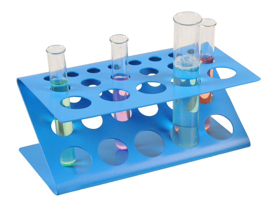Z-Shape Test Tube Rack - Holds 18 Tubes (6 x 25mm, 6 x 19mm and 6 x 13mm) - Aluminum