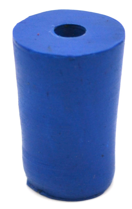 Neoprene Stopper, 1 Hole - Blue, Size: 13mm Bottom, 16mm Top, 24mm Length - Pack of 10