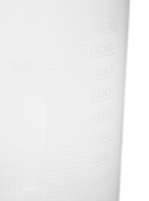 12PK Plastic Beakers, 1000ml - Polypropylene - Raised Graduations