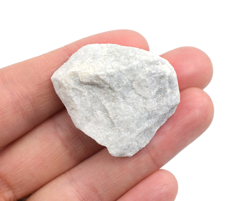 6PK Coarse White Marble, Metamorphic Rock Specimens, ± 1" Each