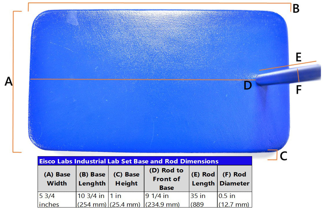 11 Piece Set - Rectangular Retort Stand, Rod, Bossheads, Clamps, and Rings