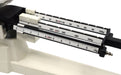 triple beam balance scale closeup